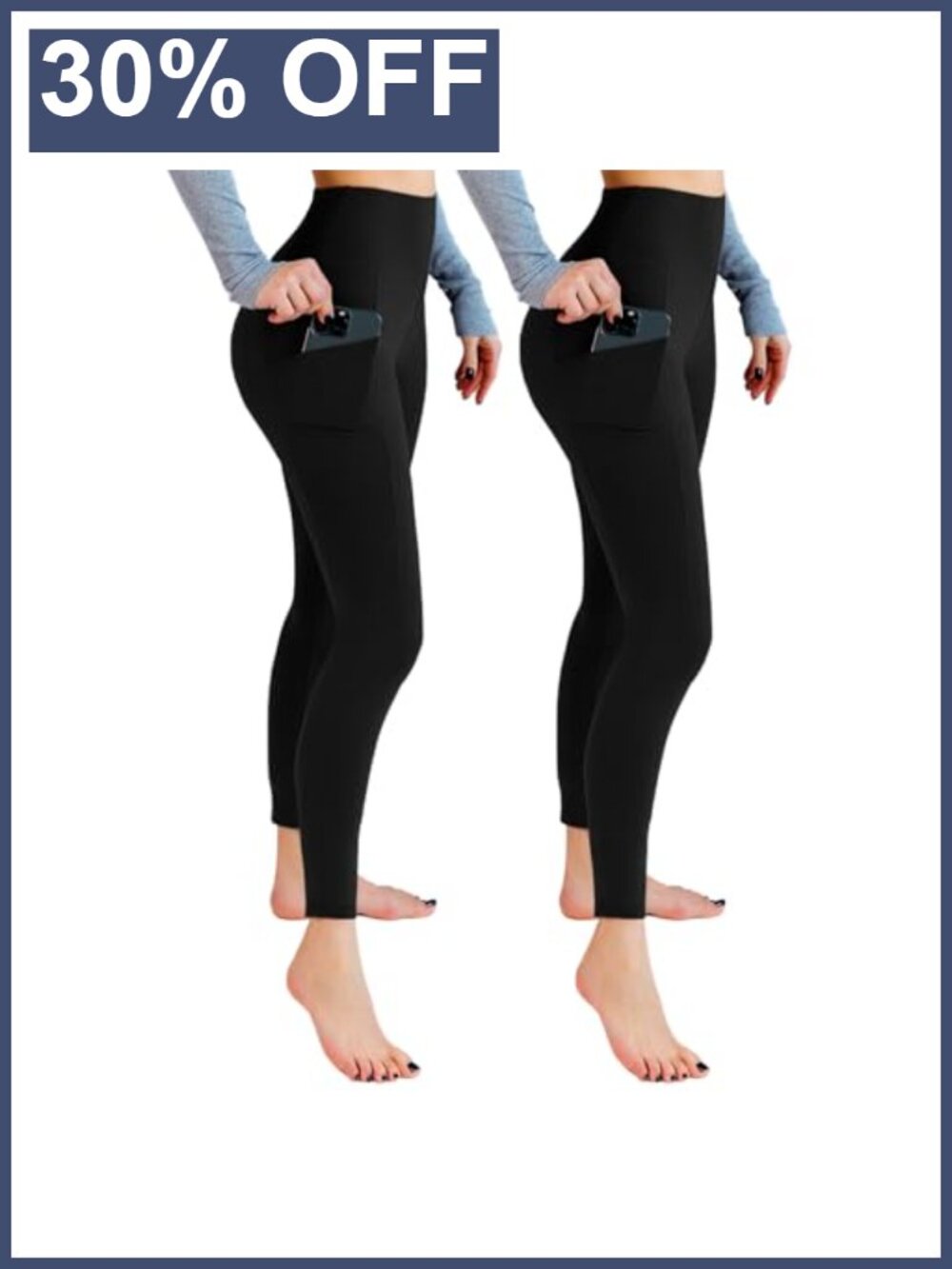 High Waist Leggings with Pockets Buttery Soft 2-Pack Yoga Pants